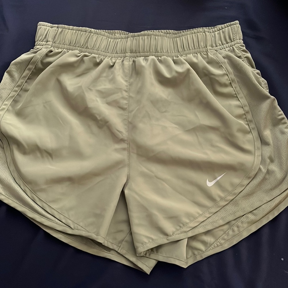 light sage green nike running shorts.